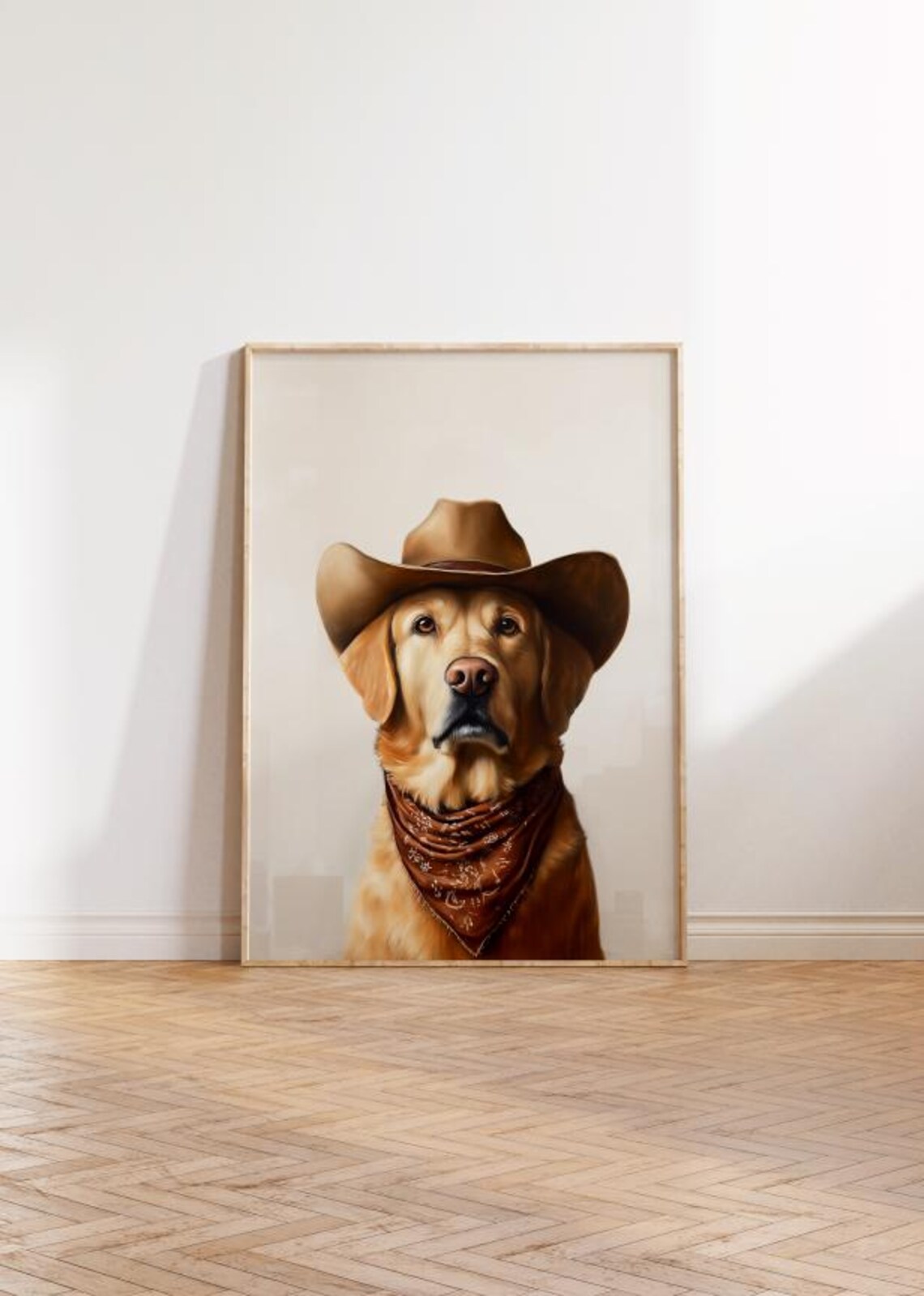 Yellow Labrador Cowgirl Hat Art Print, Western Trend - Image 2