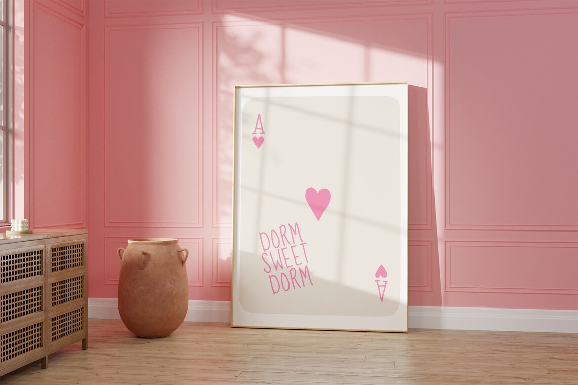 Sweet Dorm Sweet Dorm Pink Ace Of Hearts Handwritten Card Poster - Image 2