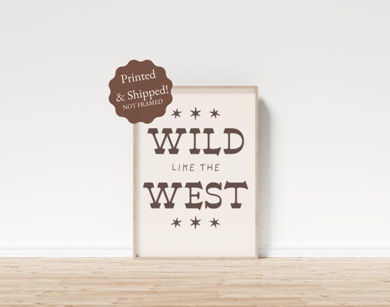 Wild West Typography Print Trendy Cowboycowgirl Neutral Art