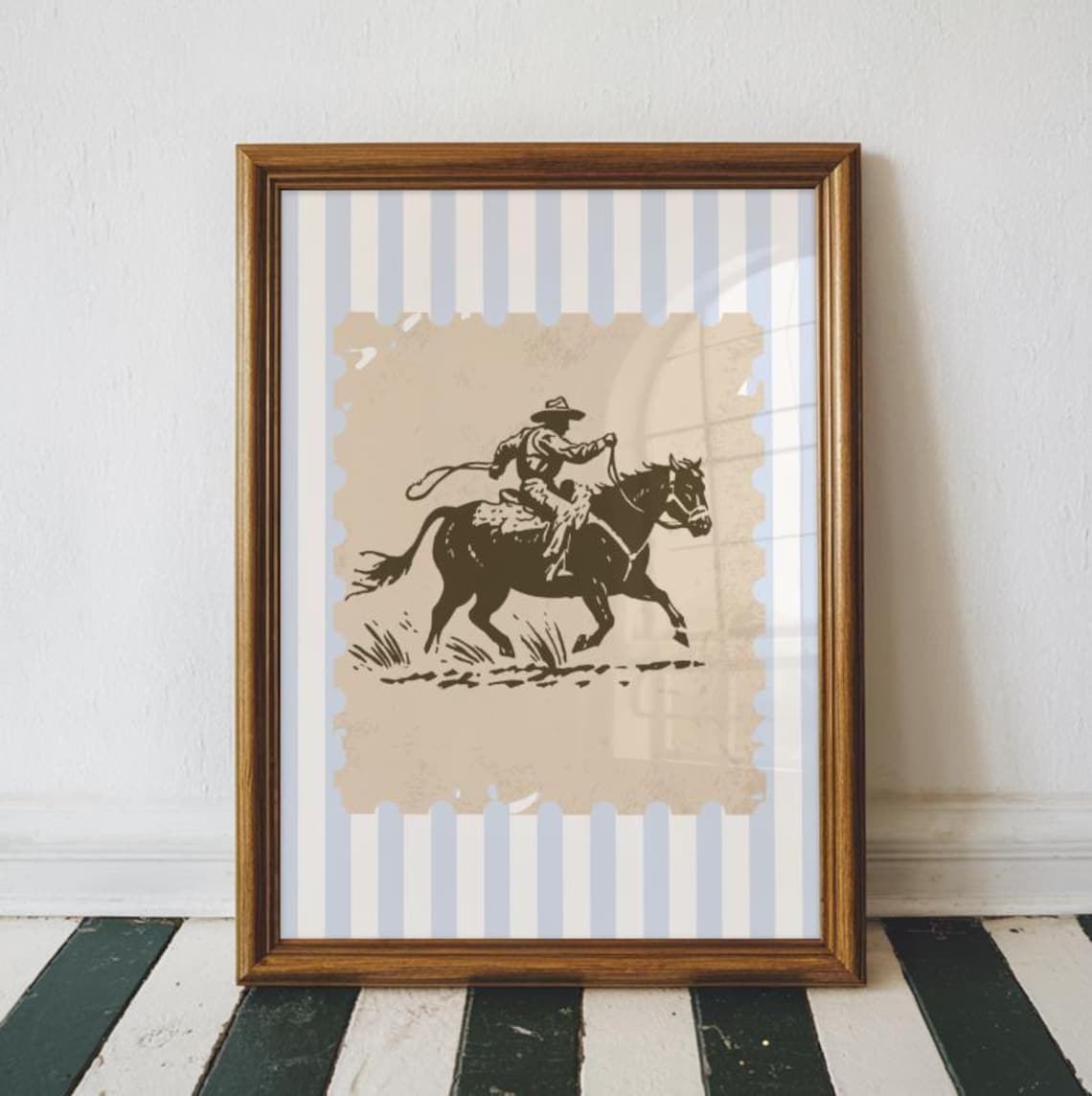 Vintage Cowboy Print Western Nursery Decor