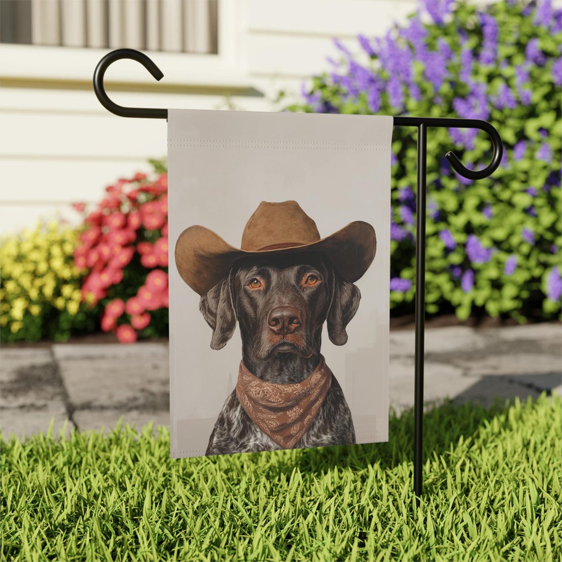 German Shorthaired Pointer In Cowboy Hat Western Dog Portrait Poster