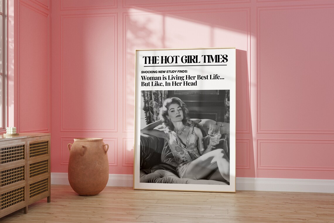 The Hot Girl Times Living Her Best Life Funny Headline Poster - Image 2