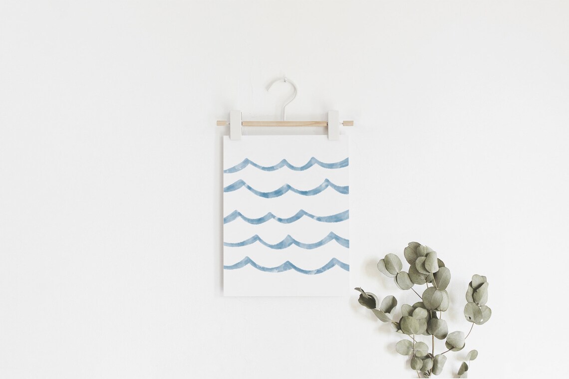 Wave Print, Minimalist Coastal Seascape Art Print - Image 2
