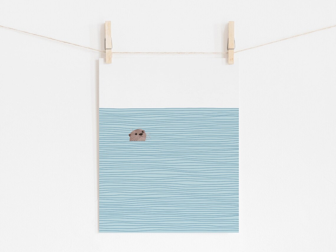 Otter Print, River Otter Nursery Art Print - Image 2