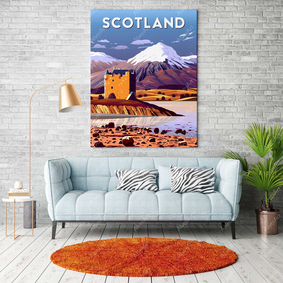 Scotland Poster Scotland Travel Print Mountain Wall Art Art Unframed - Image 2