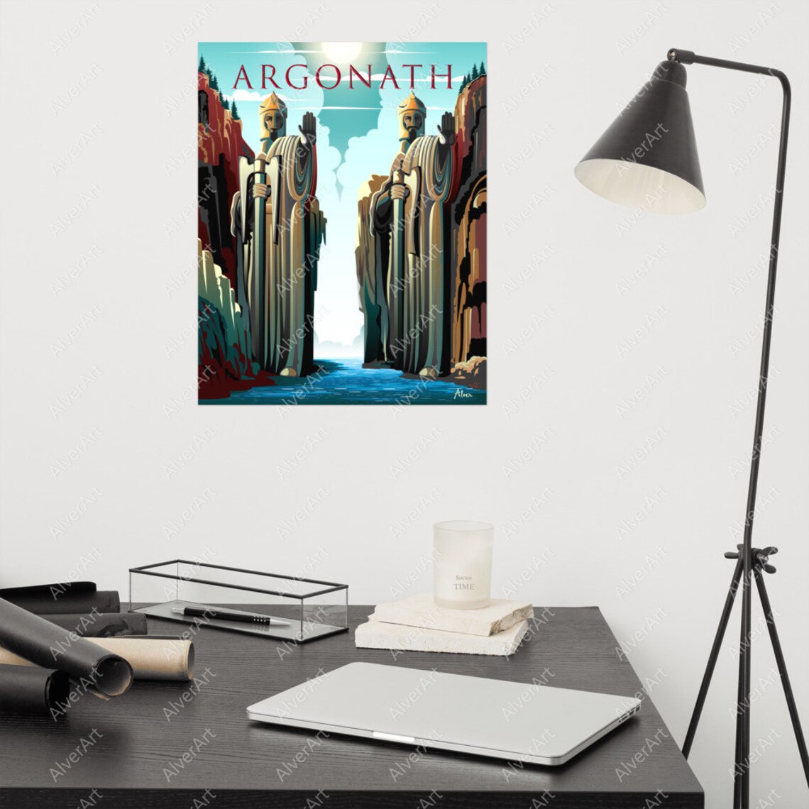 Argonath Twin Statues Lord Of The Rings Fantasy Travel Poster - Image 2