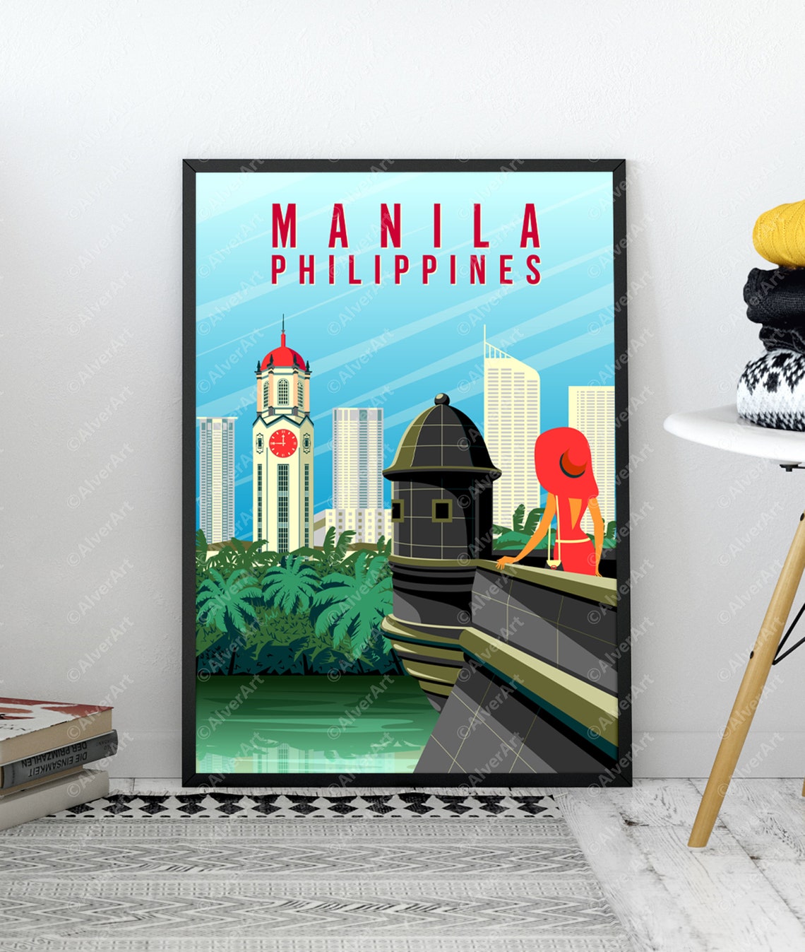 Manila Philippines City Hall Clock Tower Intramuros Travel Poster - Image 2