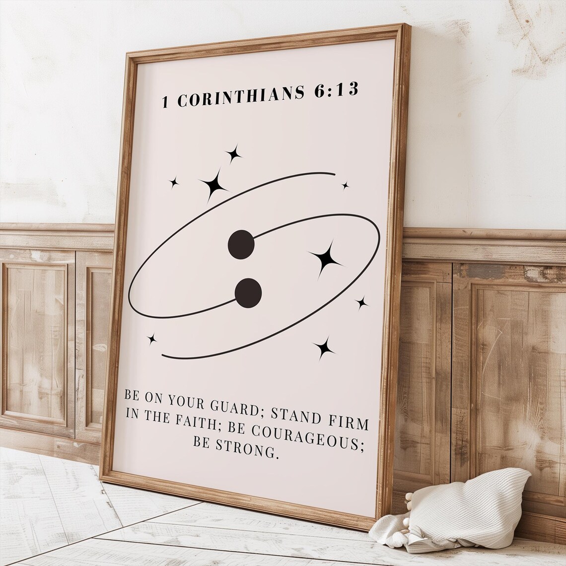 1 Corinthians 6 13 Be Strong Be Courageous Quote Poster Minimalist Star - Image 2