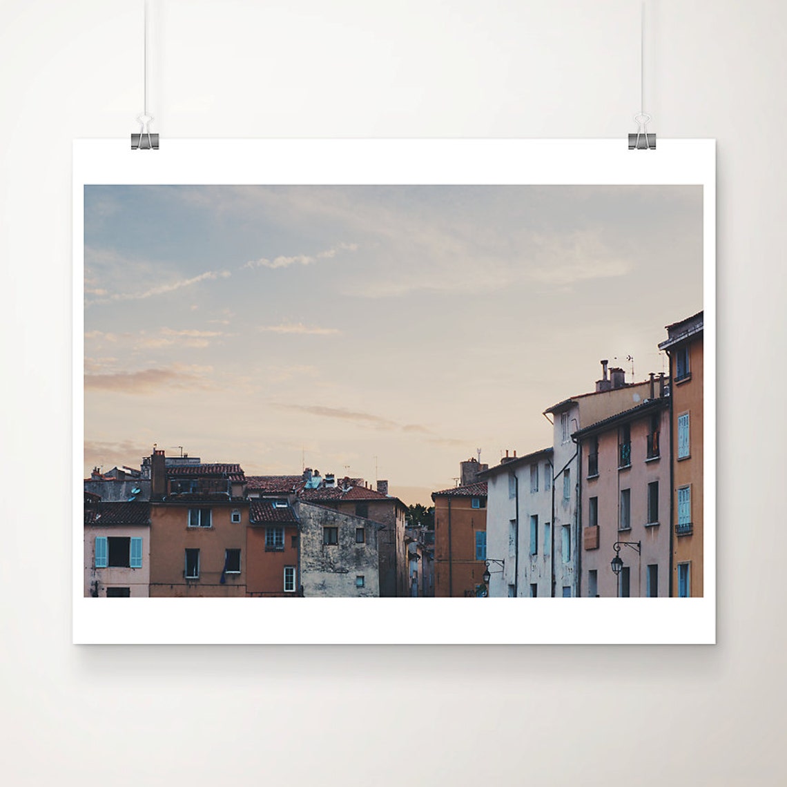 Aix en Provence Old Town Rooftops at Sunset France Travel Poster