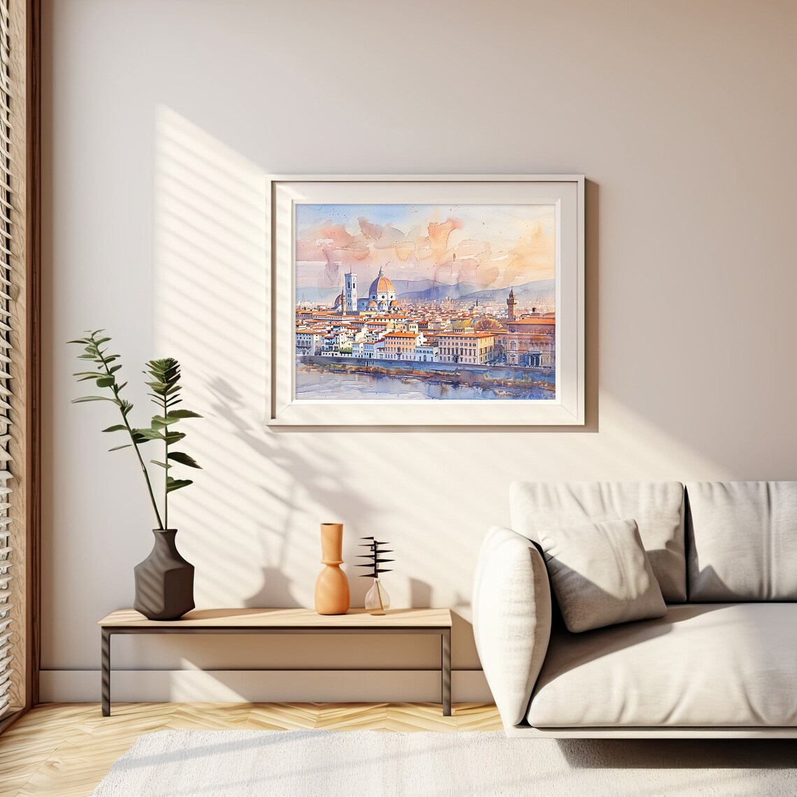 Florence Watercolor Painting Italian Cityscape Art Print - Image 2