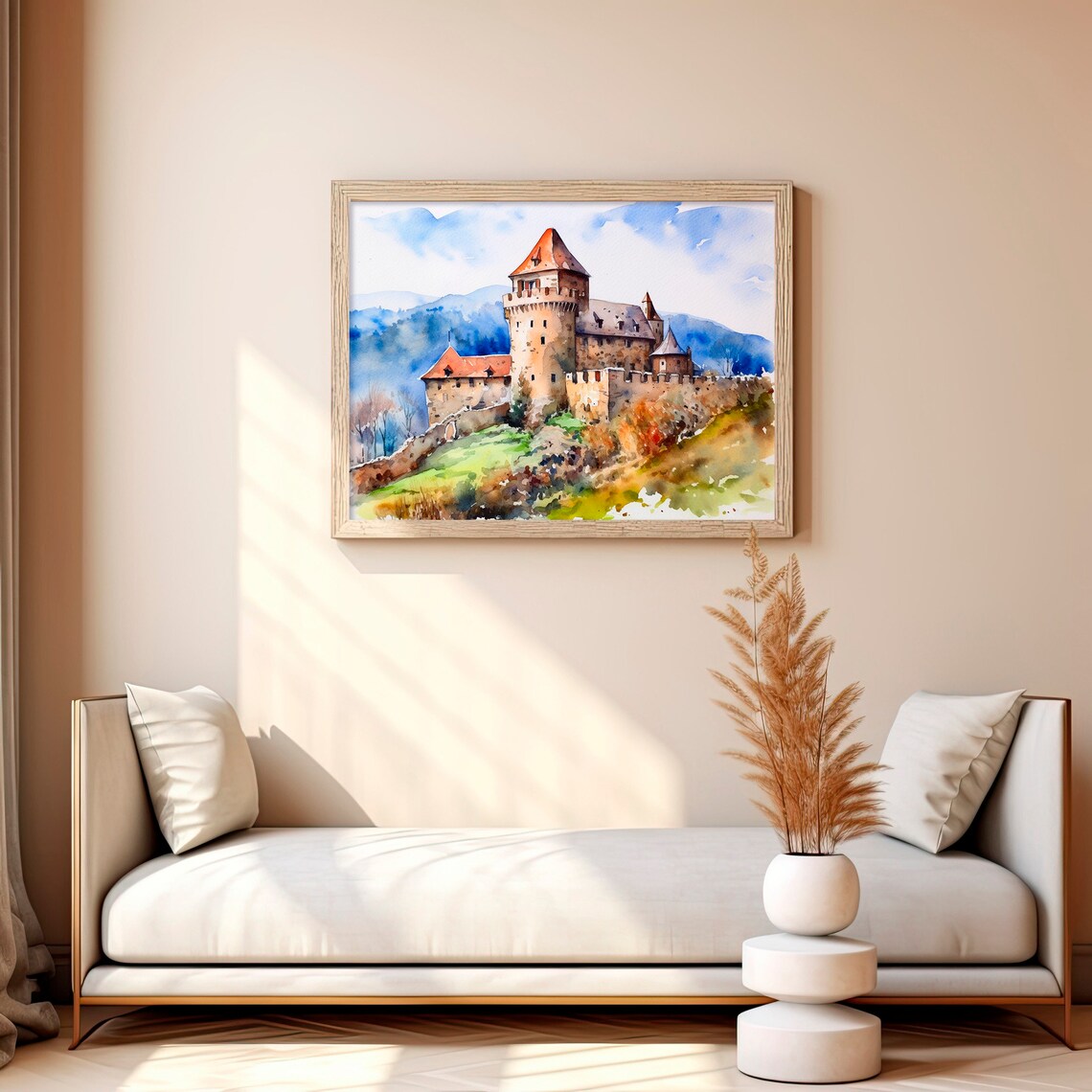 Castle of Kaysersberg France Stone Fortress Watercolor Poster - Image 4