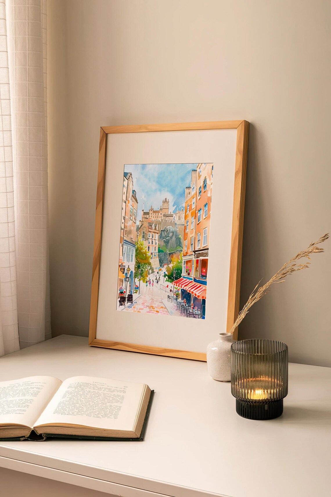 Edinburgh Watercolor Cityscape Travel Poster - Image 3
