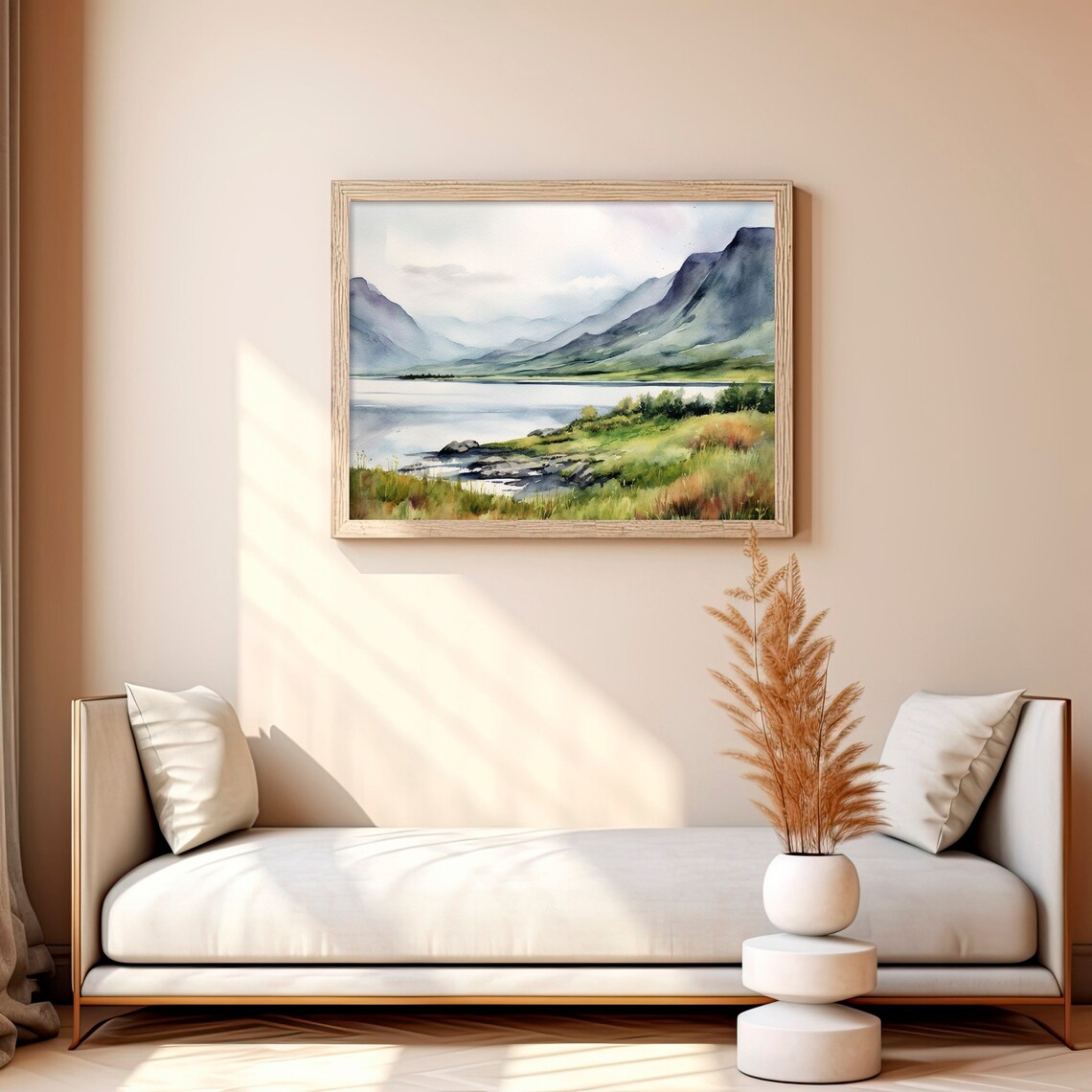 Loch Ness Lake Painting Scotland Landscape Art Print - Image 4