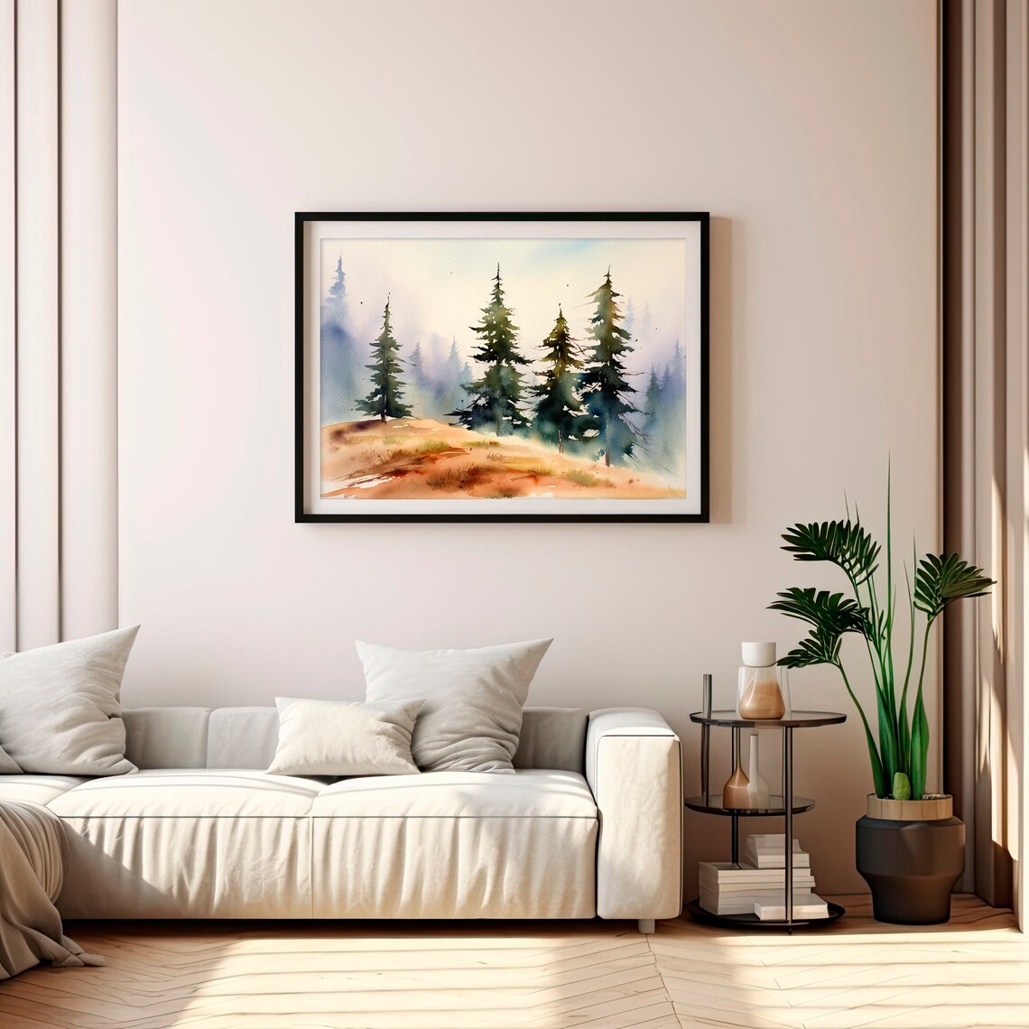 Adirondack Mountains Watercolor Art Print, Rustic Landscape - Image 5