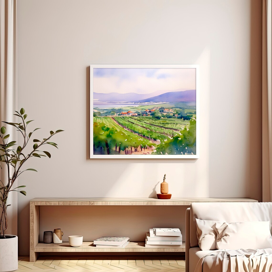 Winery Estates Watercolor Painting, Napa Valley - Image 3