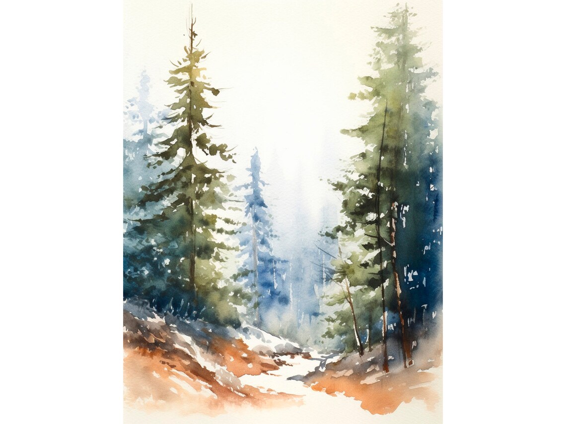 Geirangerfjord Watercolor Art Print, Norway Landscape