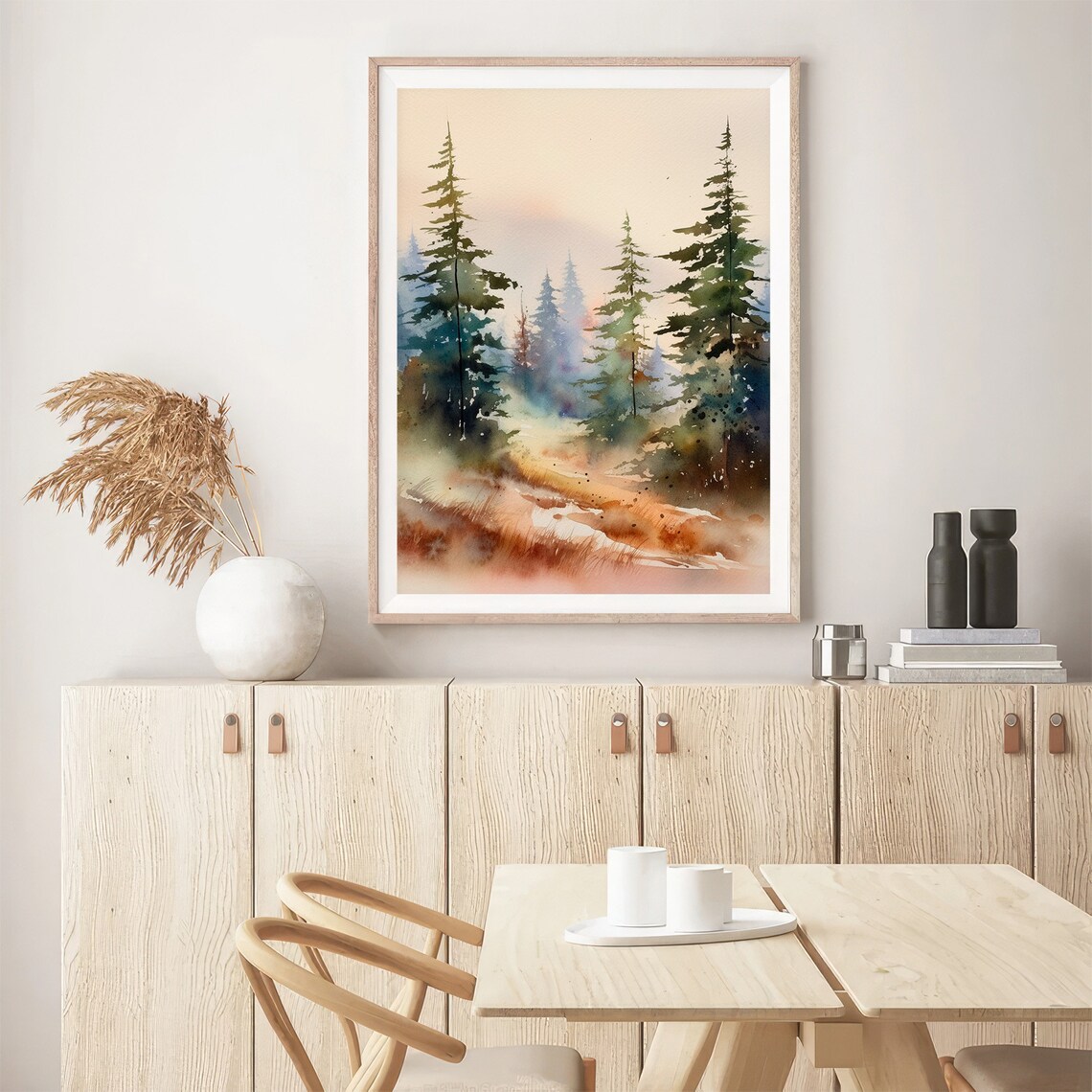Utah Landscape Pine Trees Watercolor Art Print - Image 3