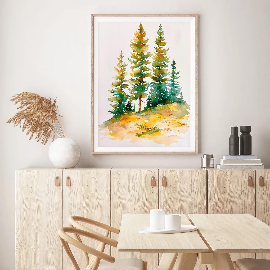 Colorado Pine Forest Evergreen Trees Watercolor Nature Painting Poster - Image 5