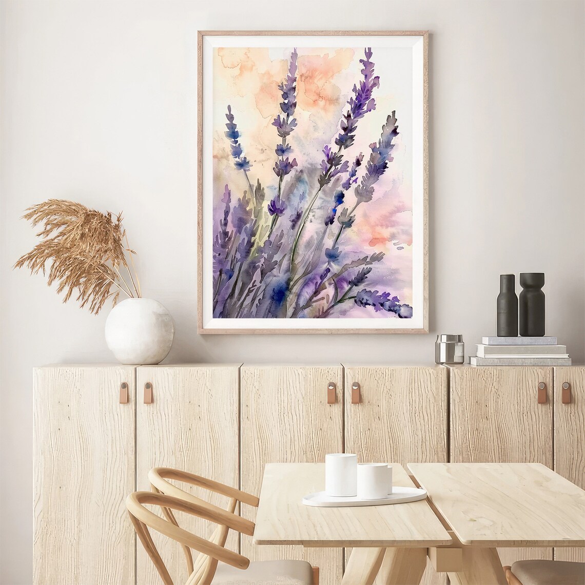 Lavender Sprigs Purple Blooms Watercolor Botanical Scene Poster - Image 5