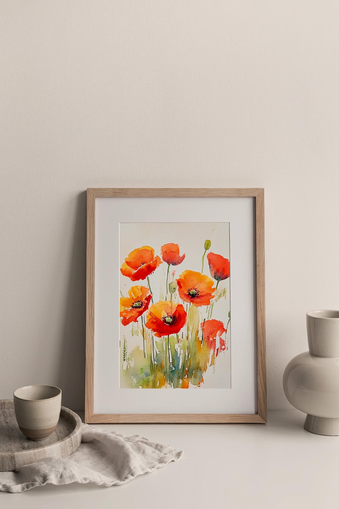 Poppies Watercolor Floral Art Print, Meadow Flowers - Image 4