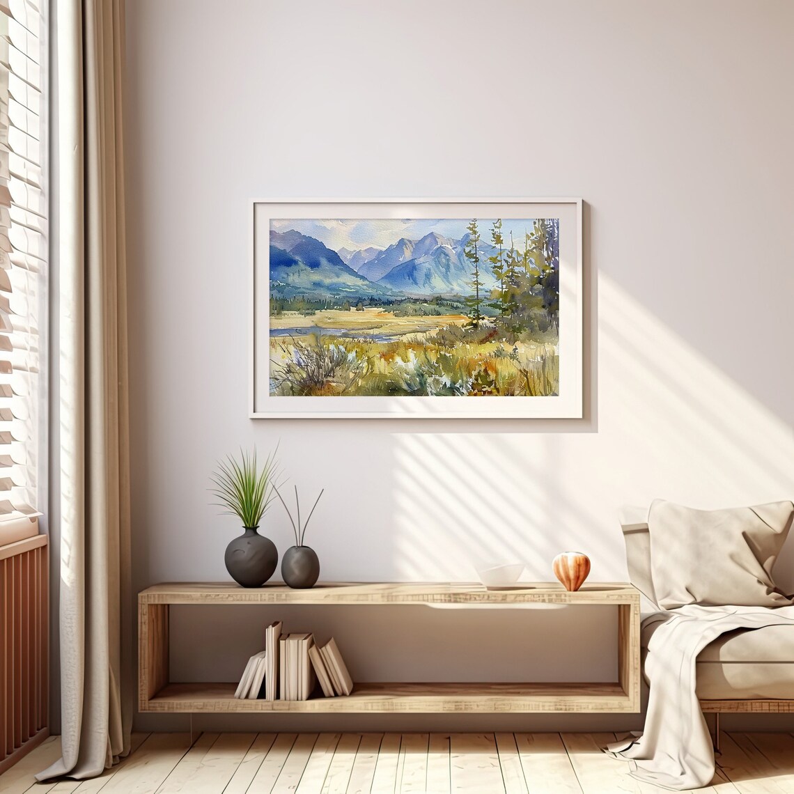 Three Sisters Mountains Watercolor Art Print, Oregon - Image 5
