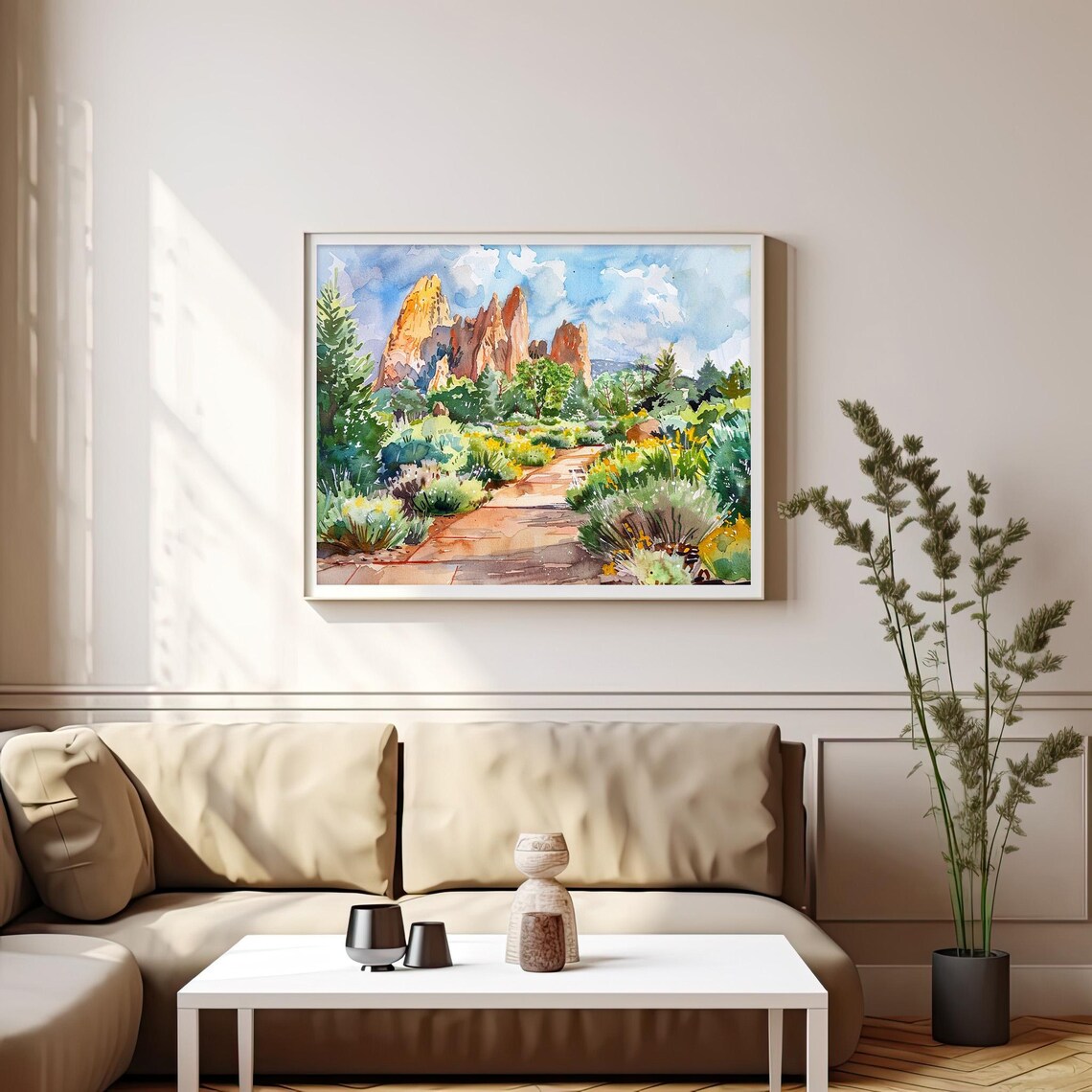 Garden Of Gods Watercolor Colorado Landscape Art Print - Image 4