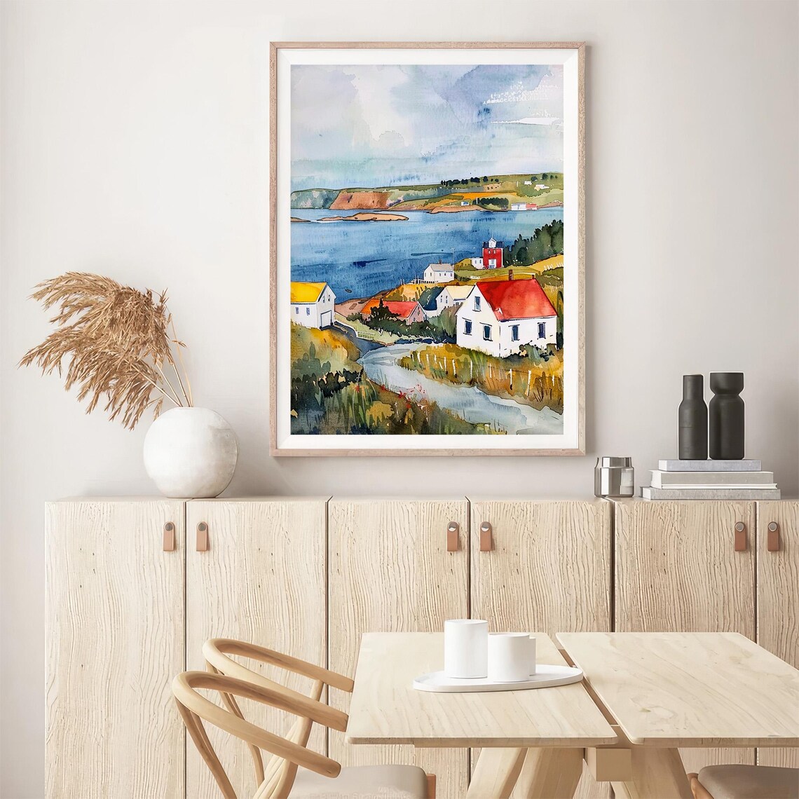 Newfoundland Watercolor Labrador Cityscape Art Print - Image 5
