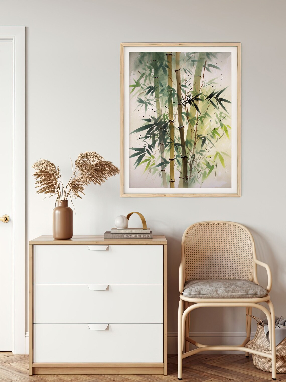 Bamboo Tree Watercolor Art Print, Minimalist Botanical - Image 4