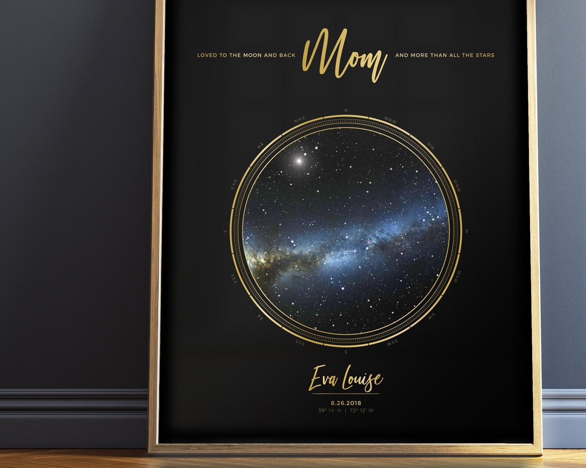 Personalized Star Map Gift, Custom Star Chart Art Print