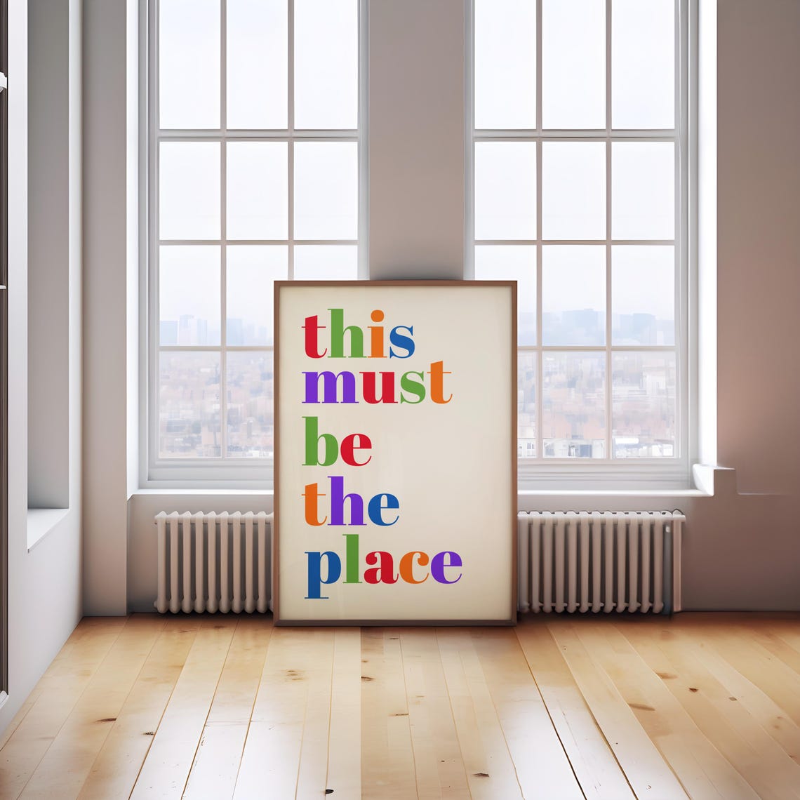 This Must Be The Place Joyful Multicolor Retro Song Lyric Poster - Image 2