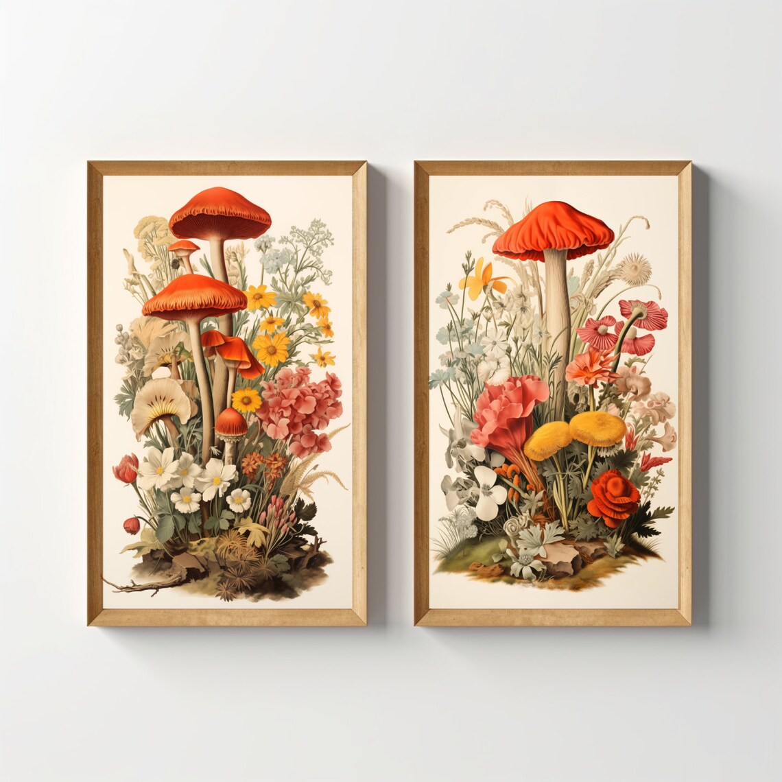 Vintage Mushroom Print Set, Retro Botanical Art Print - Image 6