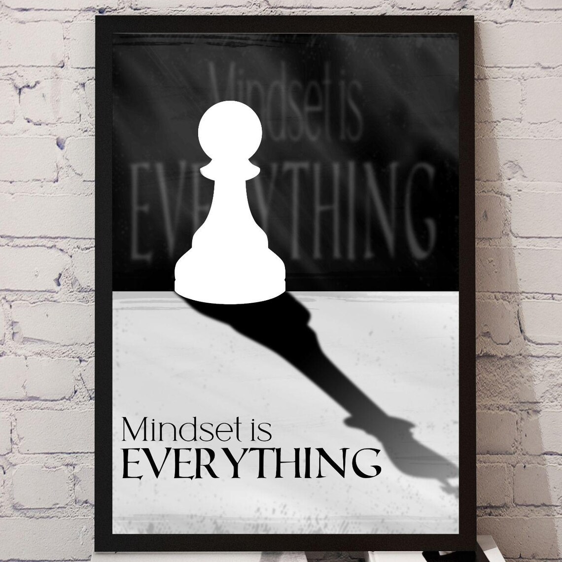 Mindset Is Everything, Minimalist Business Motivation Poster