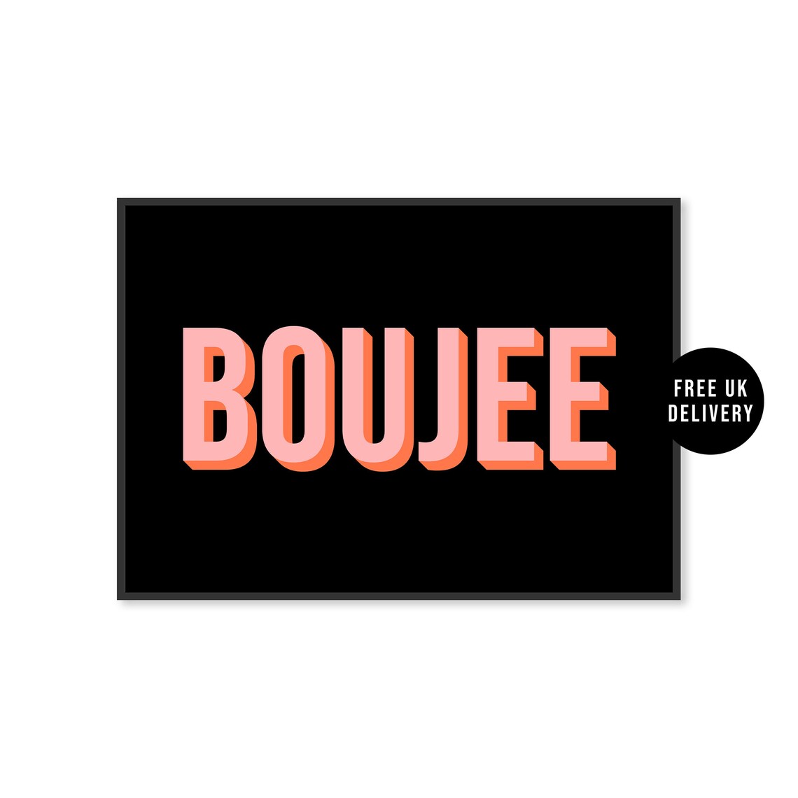 Boujee Typography Art Print, French Wall Decor