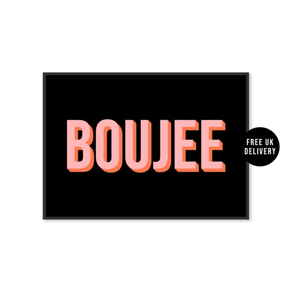 Boujee Typography Art Print, French Wall Decor