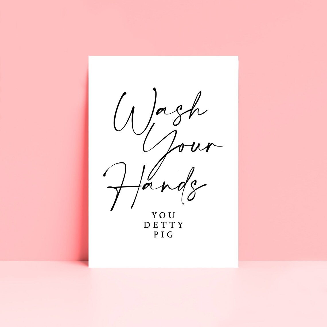 Wash Your Hands You Detty Pig Bathroom Art Print - Image 2