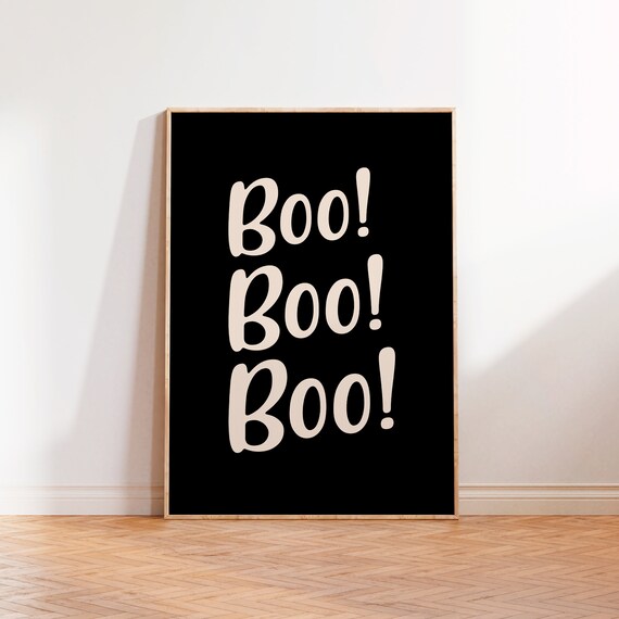 Boo Halloween Autumn Typography Art Print