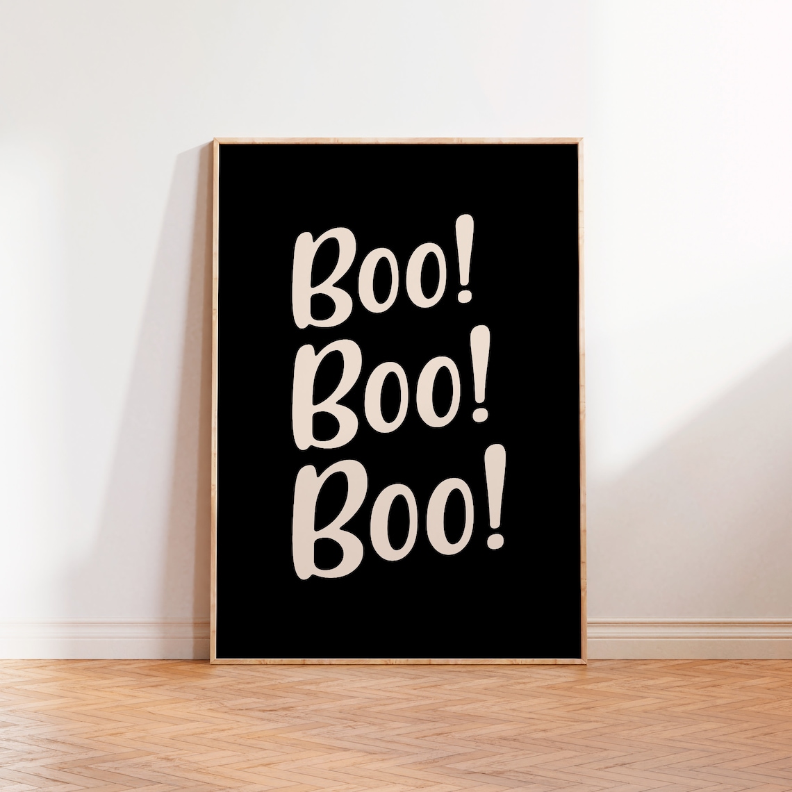 Boo Halloween Autumn Typography Art Print