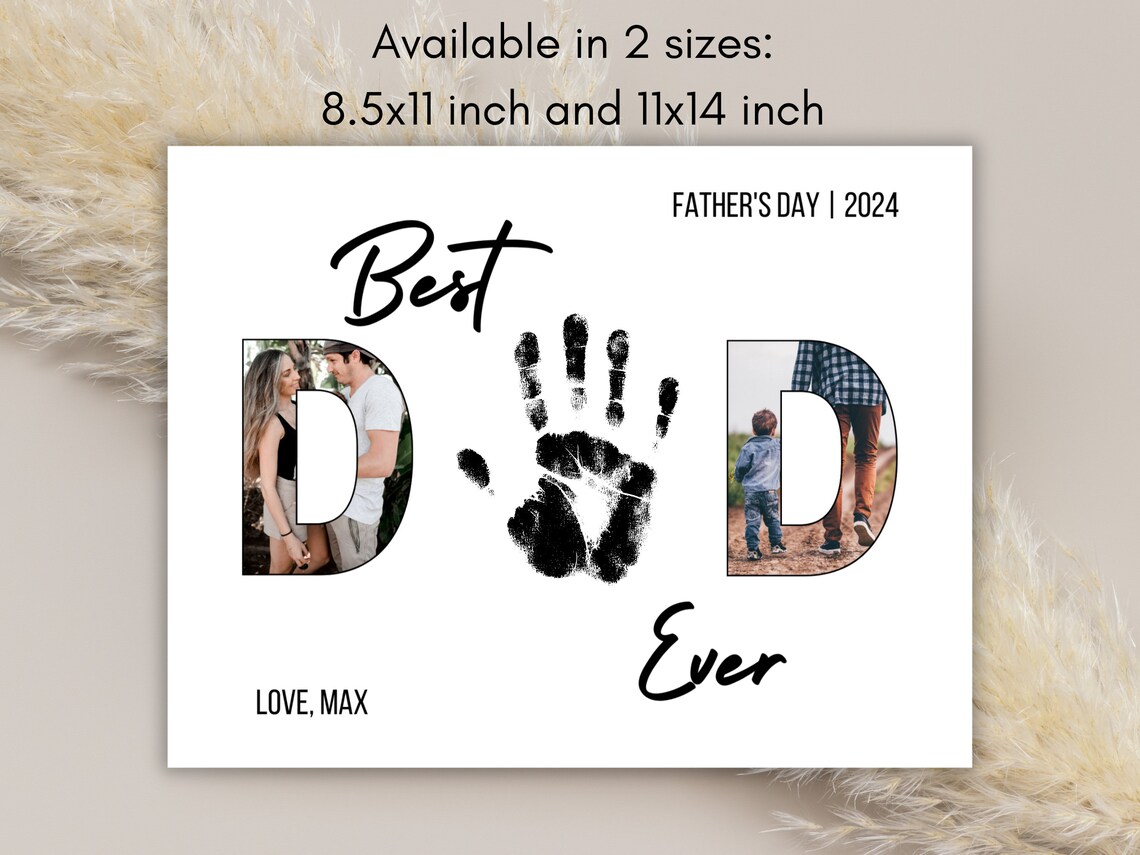 DIY Fathers Day Handprint Art, Personalized Gift - Image 3