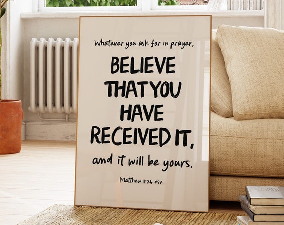 Believe For It Christian Quote Bible Verse Wall Art For Christian Home Wall Decor For Wall Art Gift Uplifting Saying Poster