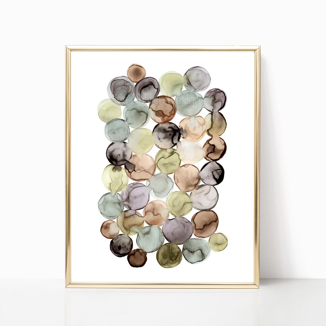 Modern Watercolor Abstract Geometric Art Print