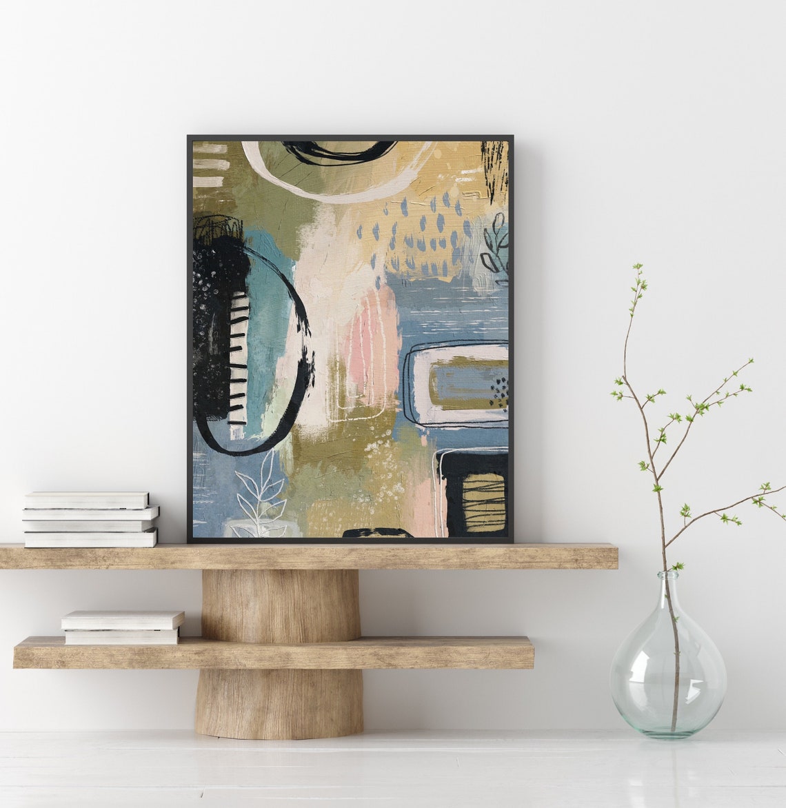 Neutral Abstract Painting, Minimalist Modern Art Print