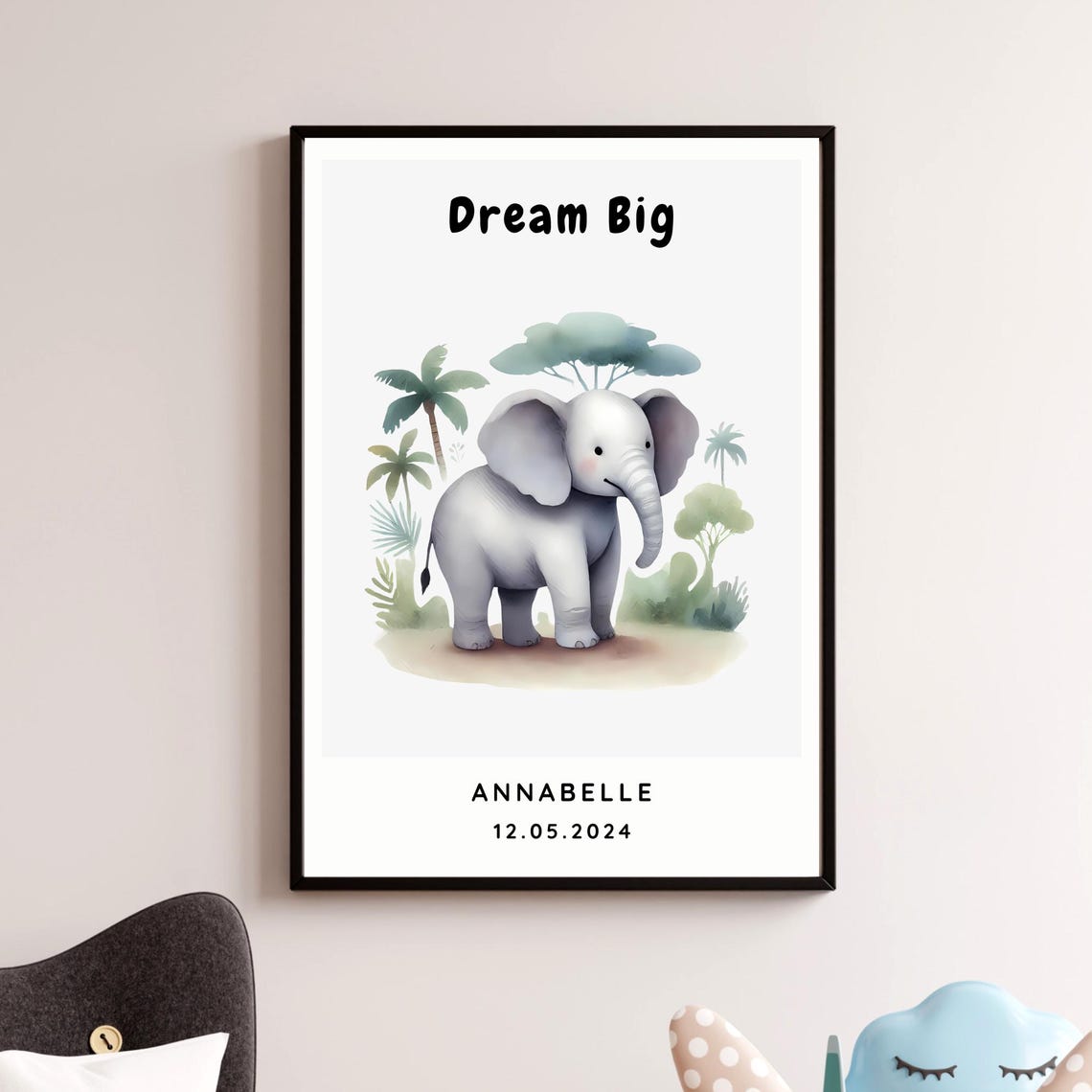 Personalizable Elephant Safari Nursery Gift - Image 4