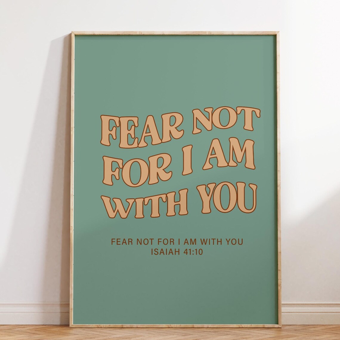 Isaiah 41:10 Fear Not For I Am With You Retro Groovy Scripture Poster