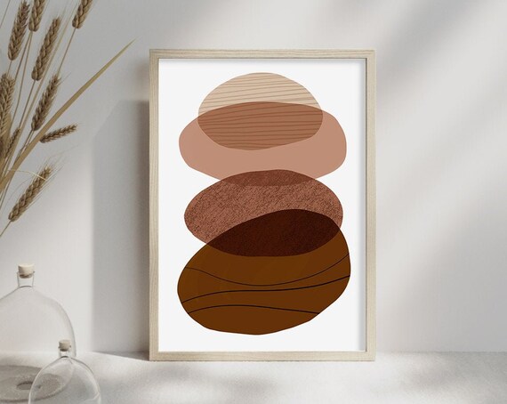 Minimalist Painting Boho Decor Abstract Print Terracotta Print Wall Art Geometric Print Print Neutral Wall Art