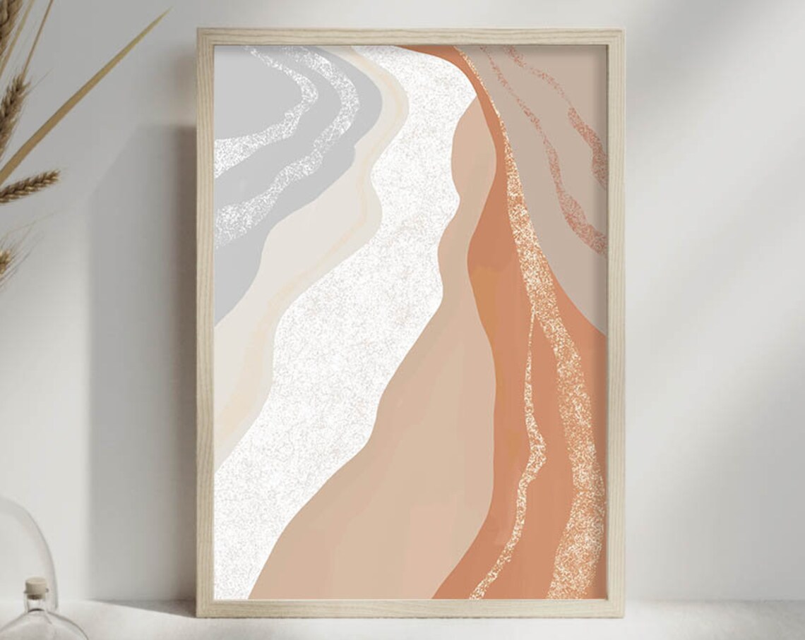 Abstract Beach Print, Neutral Boho Wall Art - Image 3