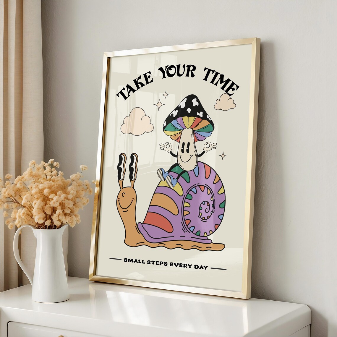 Take Your Time Retro Motivational Quote Poster - Image 3