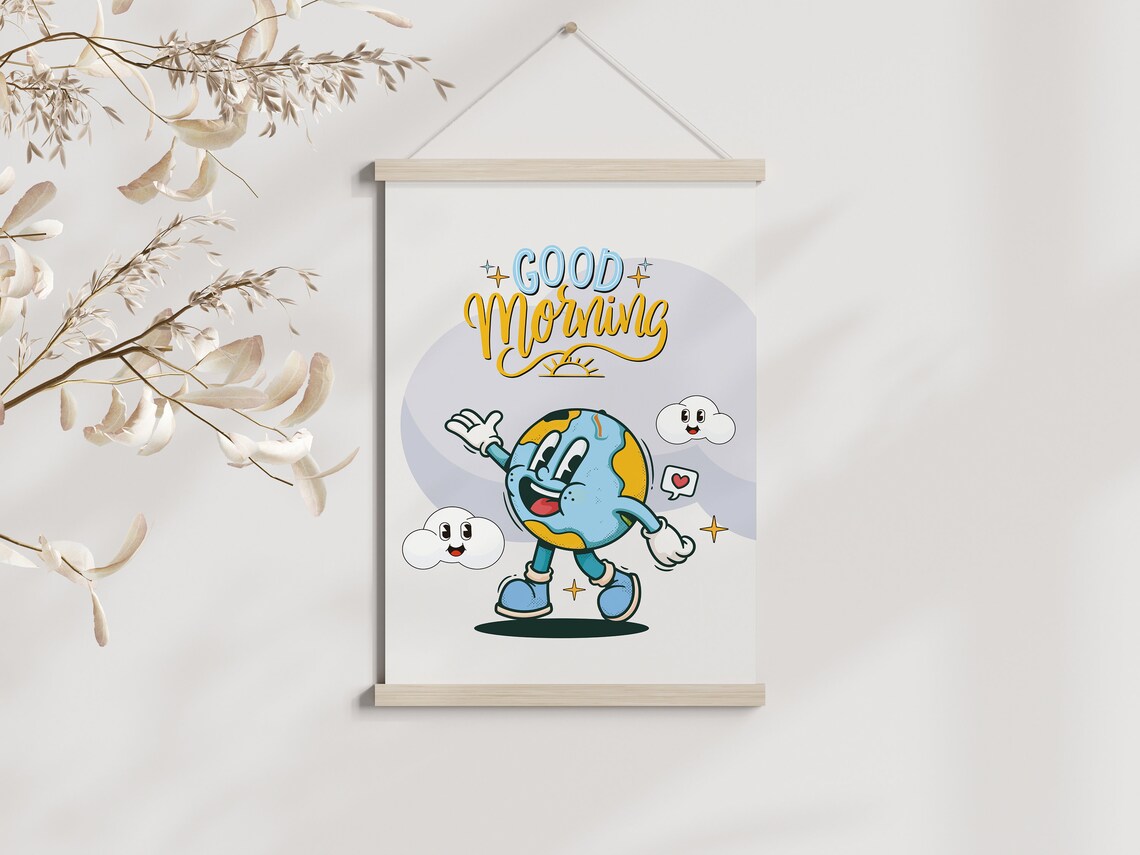 Good Morning Poster Retro Motivation Art Print - Image 2