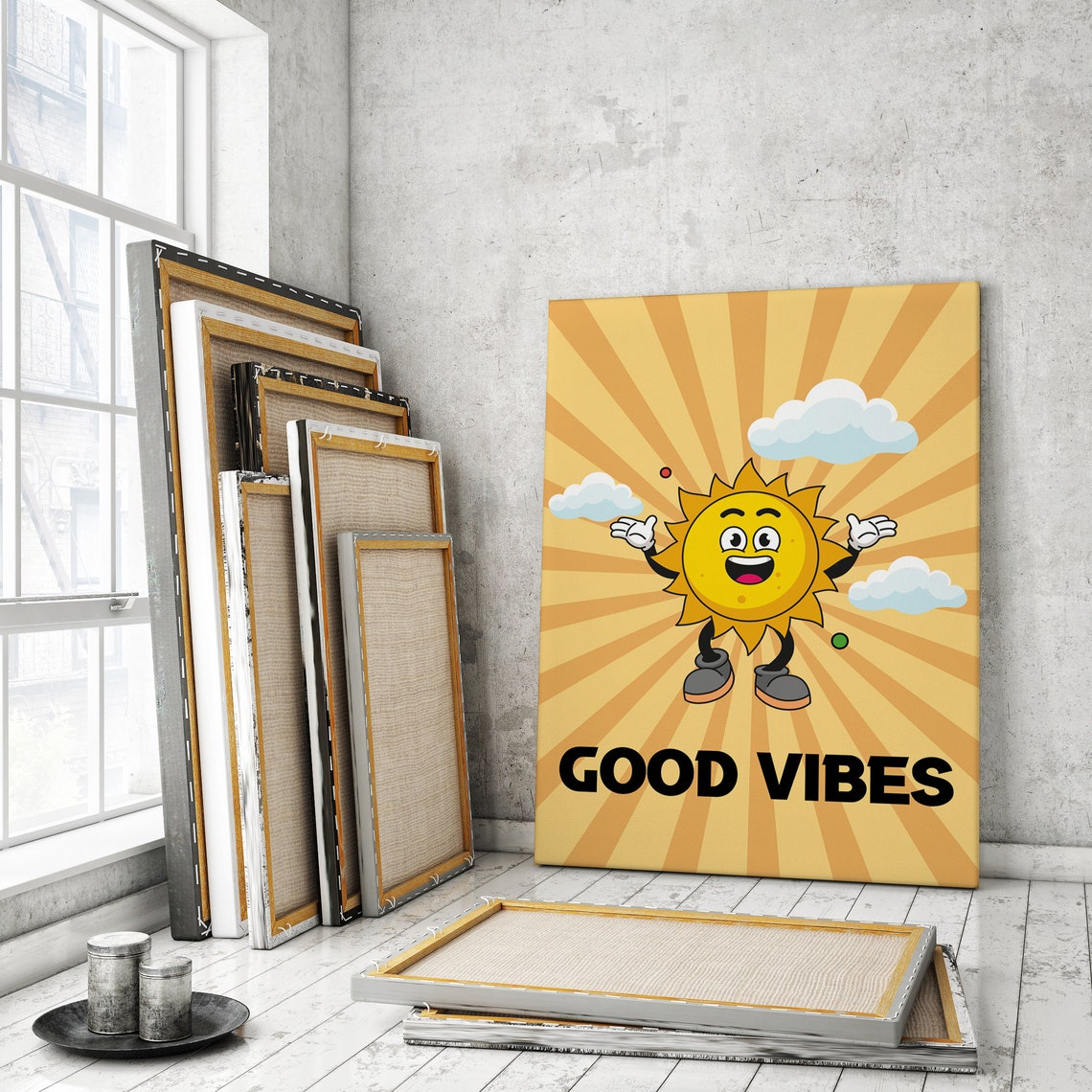 Good Vibes Poster Retro Motivation Print Home Office School Quote Poster Classroom Poster - Image 2