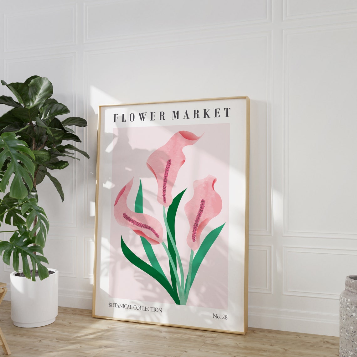 Flower Market Pink Calla Lily Botanical Collection No 28 Poster - Image 3