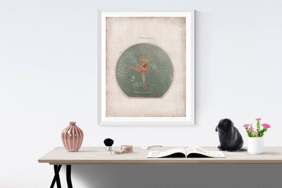 Turquoise Ballet Box Vertical Photo Print Girls Nursery Decor French Ballerina Room Prints